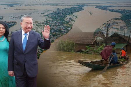 MIỀN TRUNG CHƯA KỊP GƯỢNG DẬY, VỢ CHỒNG TÔ LÂM ĐÃ XÚNG XÍNH LÊN ĐƯỜNG DỰ DUYỆT BINH Ở LÀO