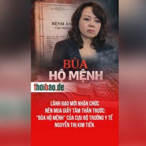 Lãnh đạo mới nhận chức nên mua giấy tâm thần trước: “Bùa hộ mệnh” của cựu Bộ trưởng Y tế Nguyễn Thị Kim Tiến.