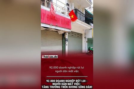 92.000 DOANH NGHIỆP RÚT LUI – NGƯỜI DÂN MẤT VIỆC: TĂNG TRƯỞNG TRÊN XƯƠNG SỐNG DÂN!